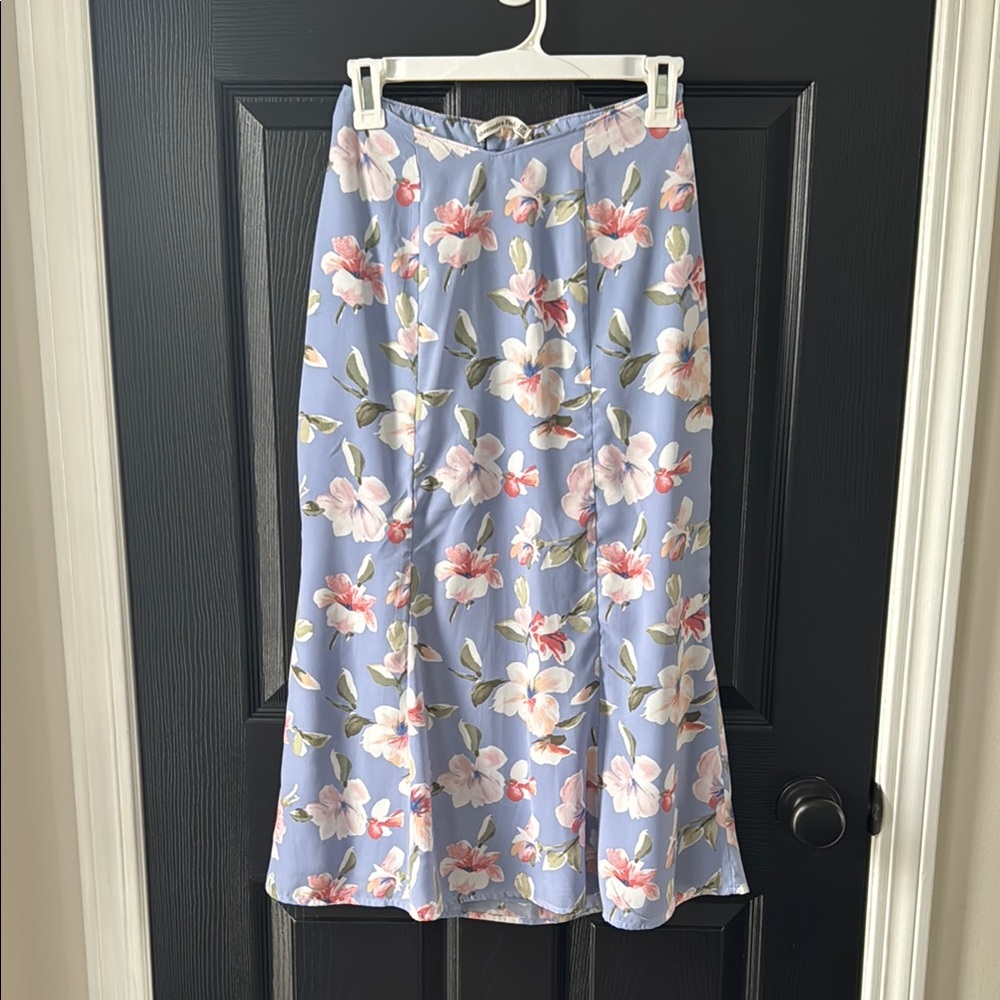 Abercrombie & Fitch Blue Pink Midi Skirt